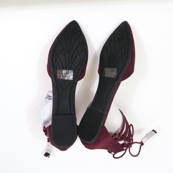 🔴SOLD🔴Burgundy ankle strap pointy toe flats - Picture 5 of 5