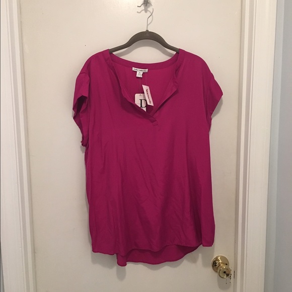 Fuchsia cap sleeve blouse XL - Picture 1 of 2