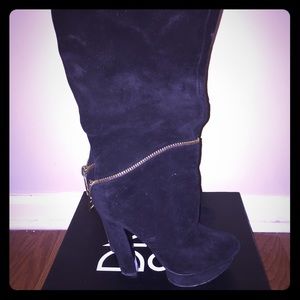 Suede knee boots