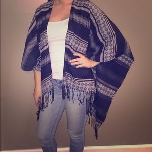 Navy Printed Shrug