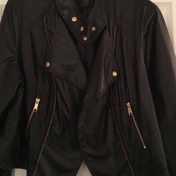 Ashley Stewart faux leather biker jacket - Picture 2 of 4