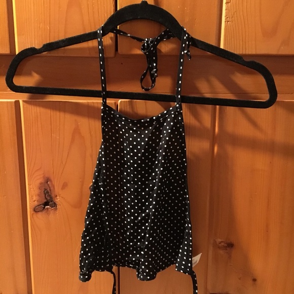 Brandy Melville Tops - NWT Brandy Melville polka dot halter in black