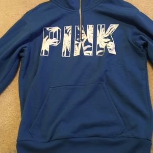 Pink sweatshirt blue