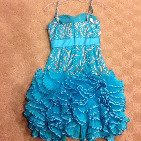 Blue Sparkly Mac Duggal Couture Prom Dress - Picture 2 of 4