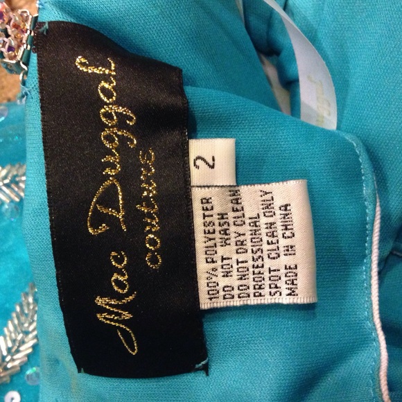 Blue Sparkly Mac Duggal Couture Prom Dress - Picture 3 of 4