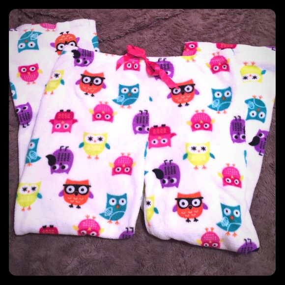 Colorful owl pajama pants