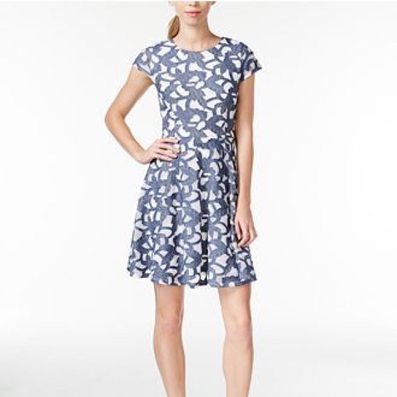 Maison Jules Dresses & Skirts - Maison Jules Denim and Mesh Floral Summer Dress
