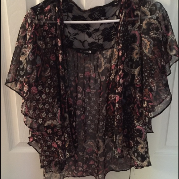 Floral sheer vest size L