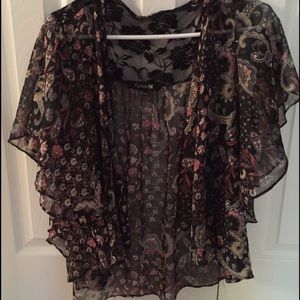 Floral sheer vest size L