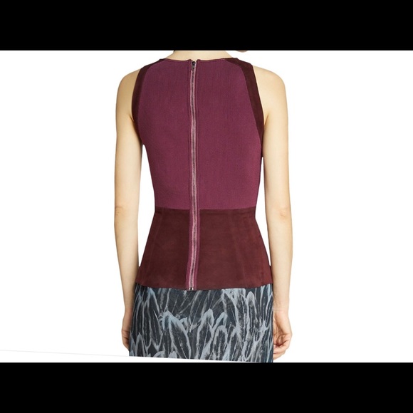 NEW Authentic Halston Heritage Burgundy Suede top - Picture 4 of 4