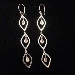 Cubic Zirconia and Sterling Silver Earrings