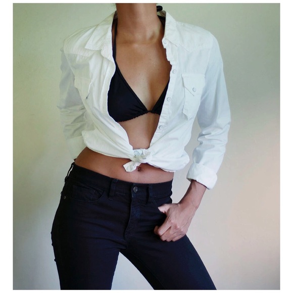 Victoria's Secret White Denim Button Up
