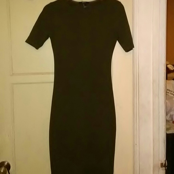 Olive green midi dress