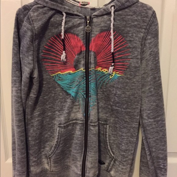Gray Roxy zip up hoodie