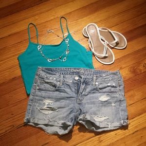 American Eagle Distressed Denim Cutoff Shorts