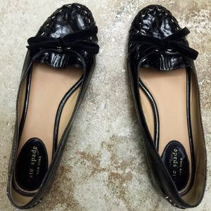 Kate Spade black patent leather flats