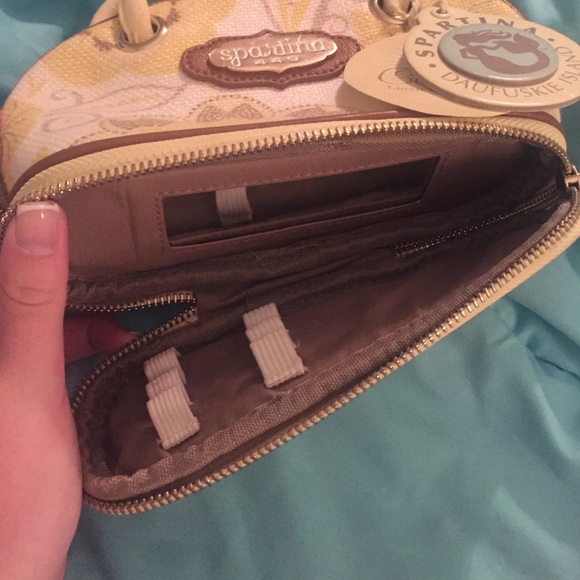 Yellow, floral Spartina cosmetic bag - Picture 3 of 3