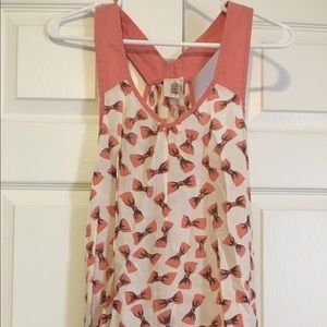 ANTHROPOLOGIE bow printed tank top