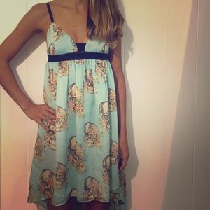 Turquoise skull dress