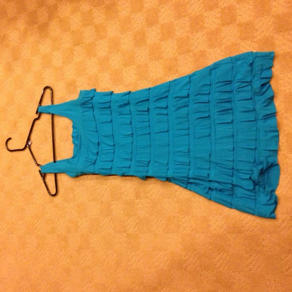 Blue Ruffle Dress - Picture 2 of 4