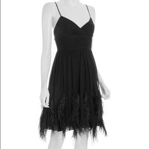 BCBG ostrich feather rare dress. Size small.