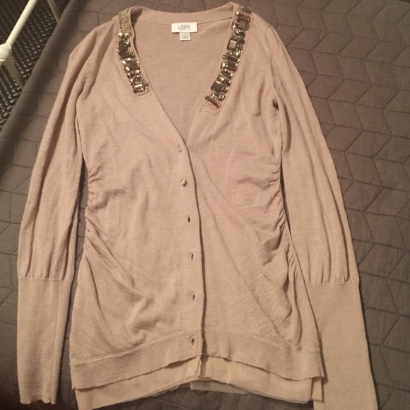 Ann Taylor Loft jeweled cardigan