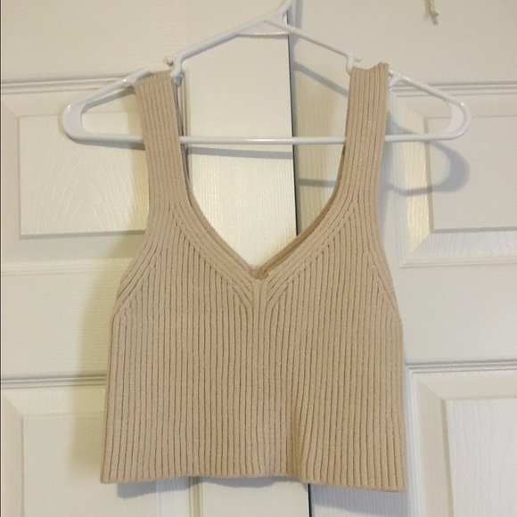 Forever 21 cream sweater crop top
