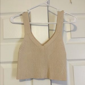 Forever 21 cream sweater crop top