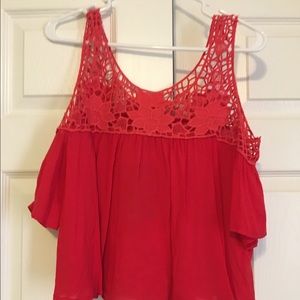 Francesca's NWT red off the shoulder crop top