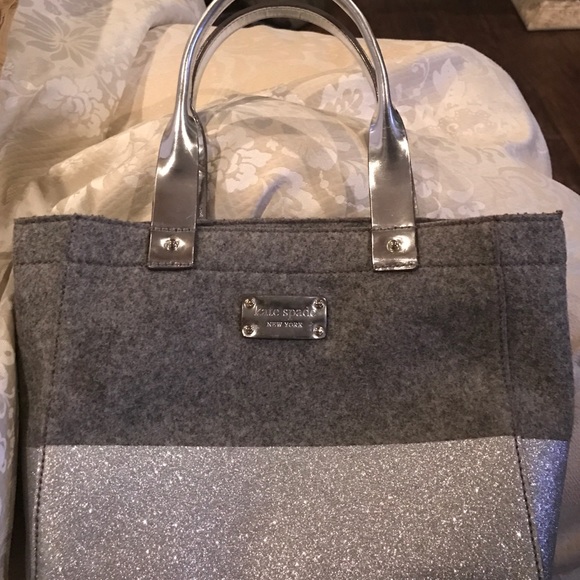 Kate Spade gray felt purse.