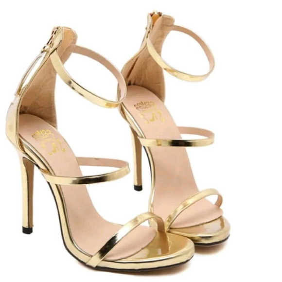 Brand NEW Gold Strappy Heels