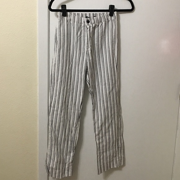 Brandy Melville white & blue striped Tilden pants