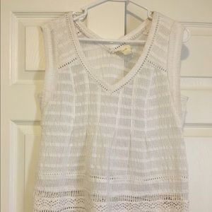 Maeve (ANTHROPOLOGIE) crochet white tank