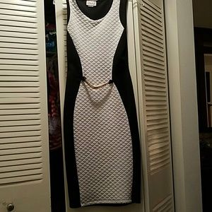 black and white dress