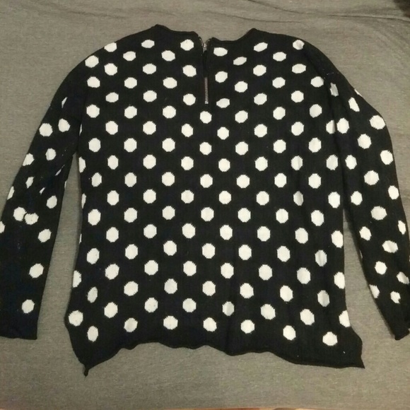 Black and White Polka Dot Sweater - Picture 2 of 2