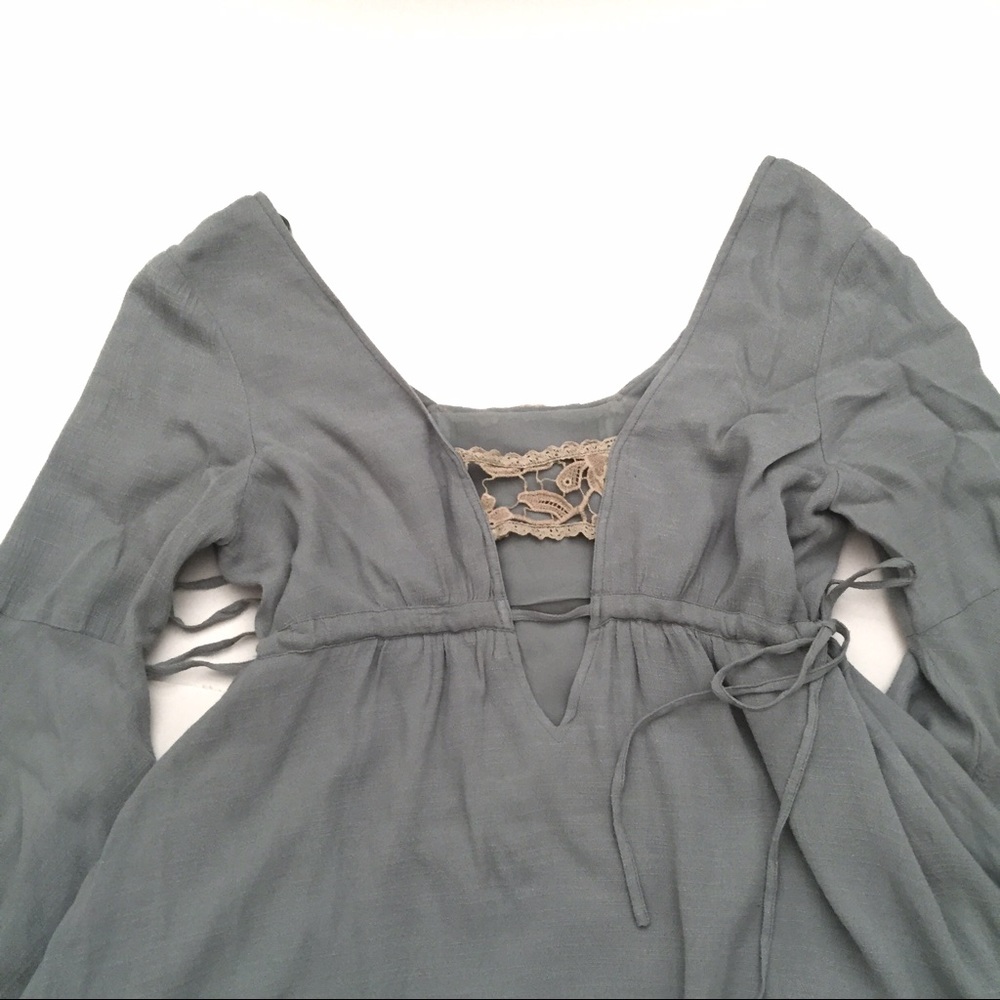 NWT FREE PEOPLE JOLENE DRESS IN MISTY TEAL COMBO - Picture 7 of 8