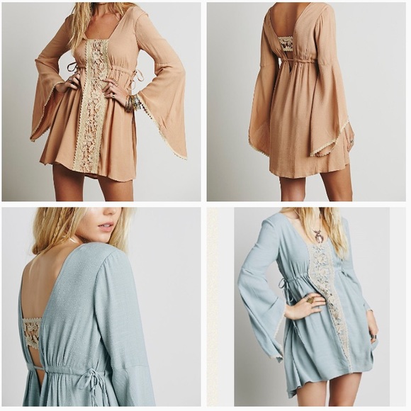 NWT FREE PEOPLE JOLENE DRESS IN MISTY TEAL COMBO - Picture 2 of 8