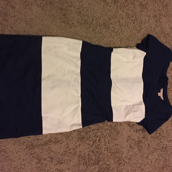 Blue and white striped Banana Republic dress