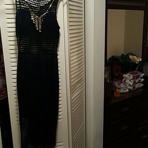 blue and black dress