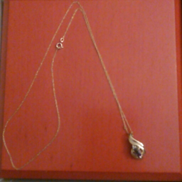 Amethyst & diamond necklace