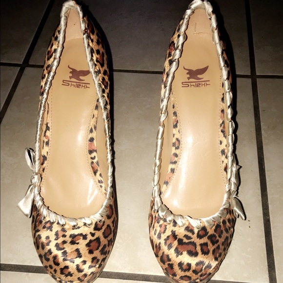 Satin Cheetah Print Lace Up Heel