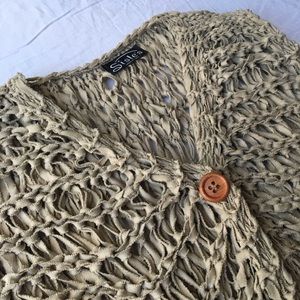 RARE Italian Vintage Siste’s Natural Open Knit Cropped Vest