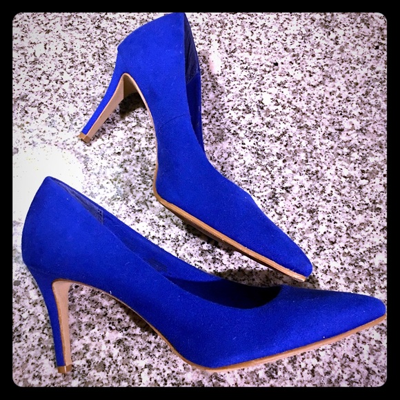 Sz 9 Royal Blue Sueded Old Navy Heels Worn Once!