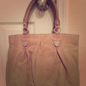 Beige leather LOFT purse
