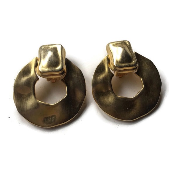 80s Vintage Gold Clip On Earrings