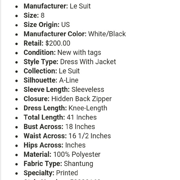 NWT Dress Suit Set Coat AND  Dress Combo Sz 8 - Picture 4 of 4