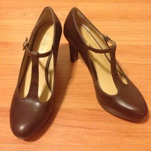 Antonio Melani Brown T-Strap High Heels