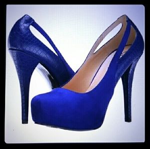Guess Cherie Electric Blue Suede women's shoes