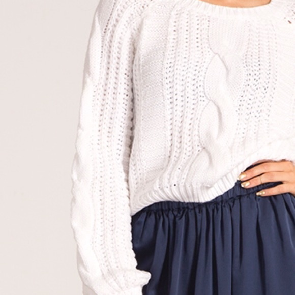NBF ❤️ White Balloon Sleeve Sweater Top - Picture 4 of 4