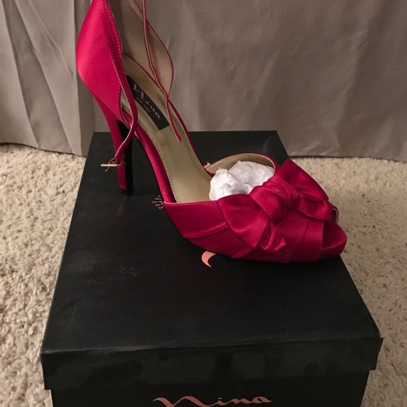 Red satin heel